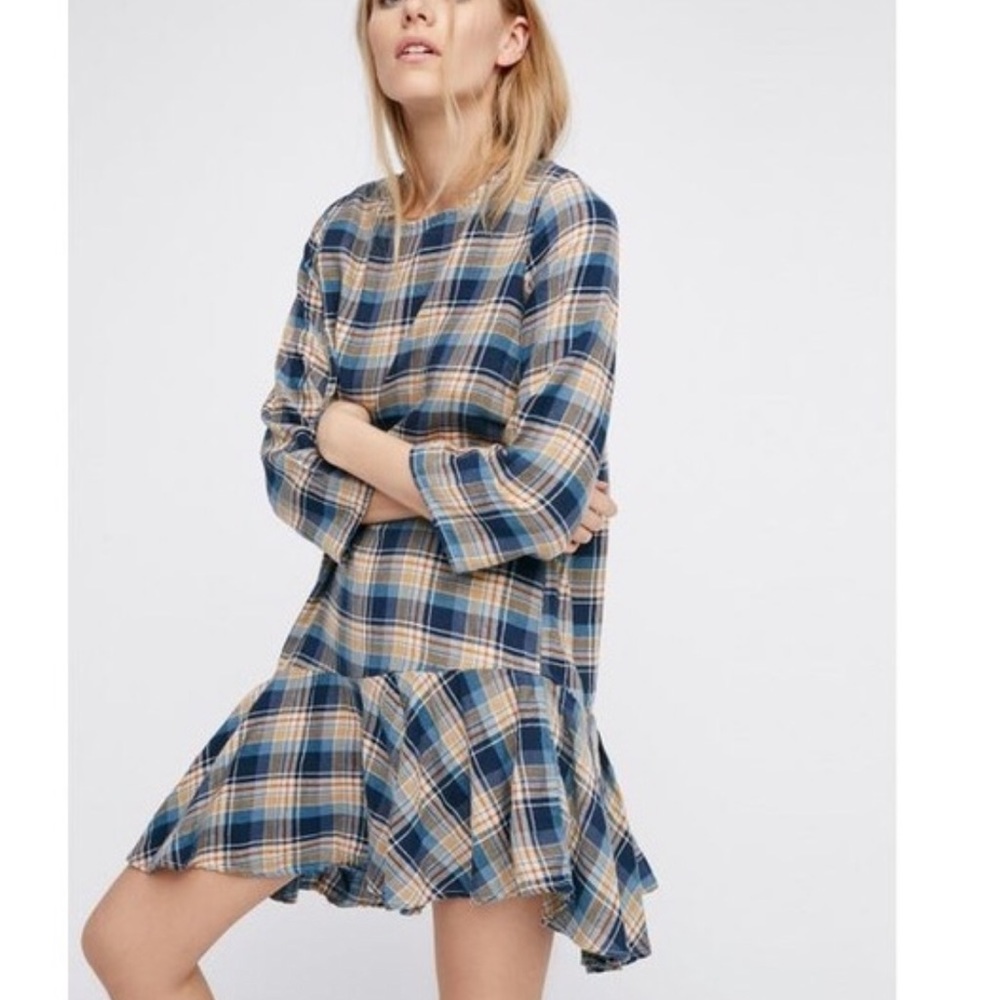 Free People Drop It Low Plaid Dress